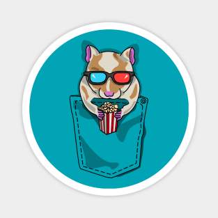 Hamster in My Pocket: Movie Night Delight Magnet